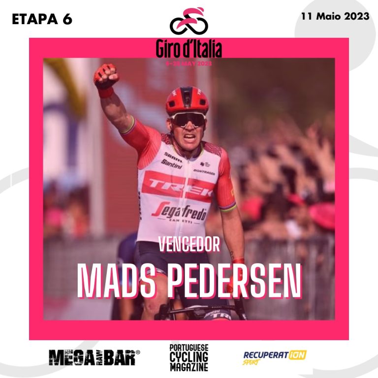 Giro d’Italia, 6ª etapa: Mads Pedersen consegue Tripla de Vitórias em Grandes Voltas; João Almeida seguro no pelotão